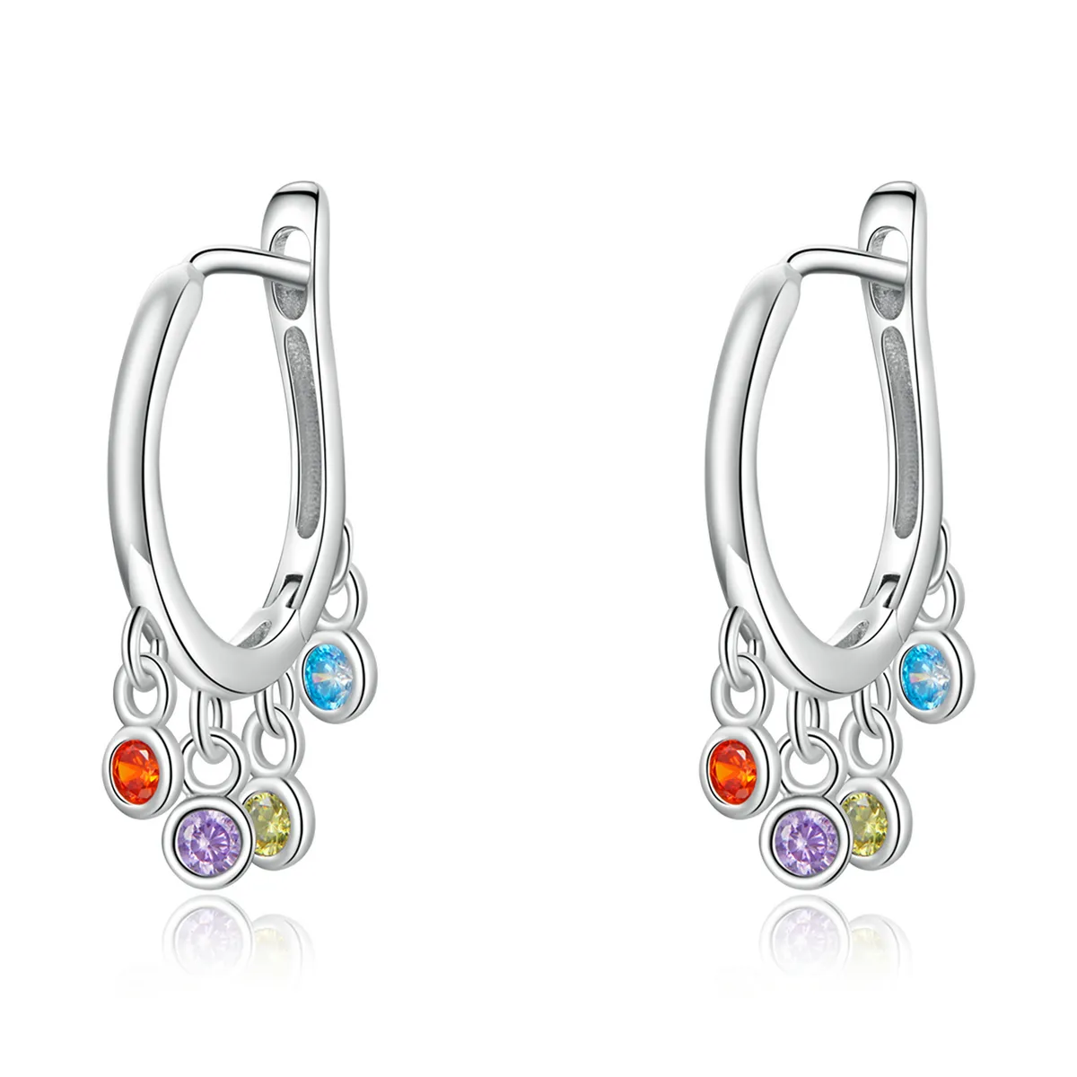 pandora style colorful hand bell hoop earrings bse554