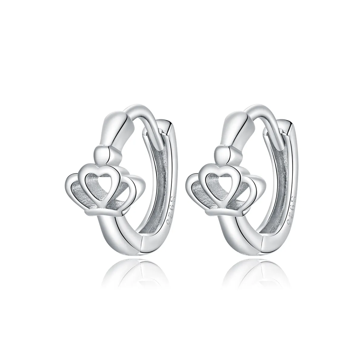 Pandora Style Crown Hoop Earrings - SCE1040