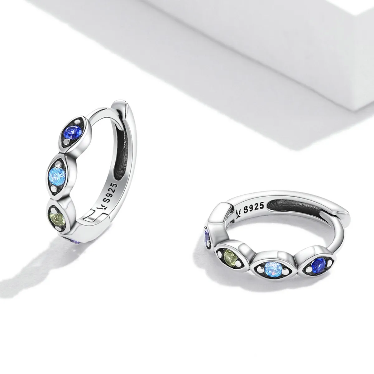 Pandora Style Devil Eye Hoop Earrings - SCE1358