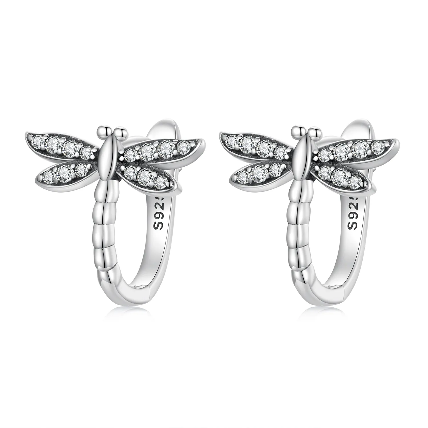 Pandora Style Dragonfly Hoop Earrings - SCE1511