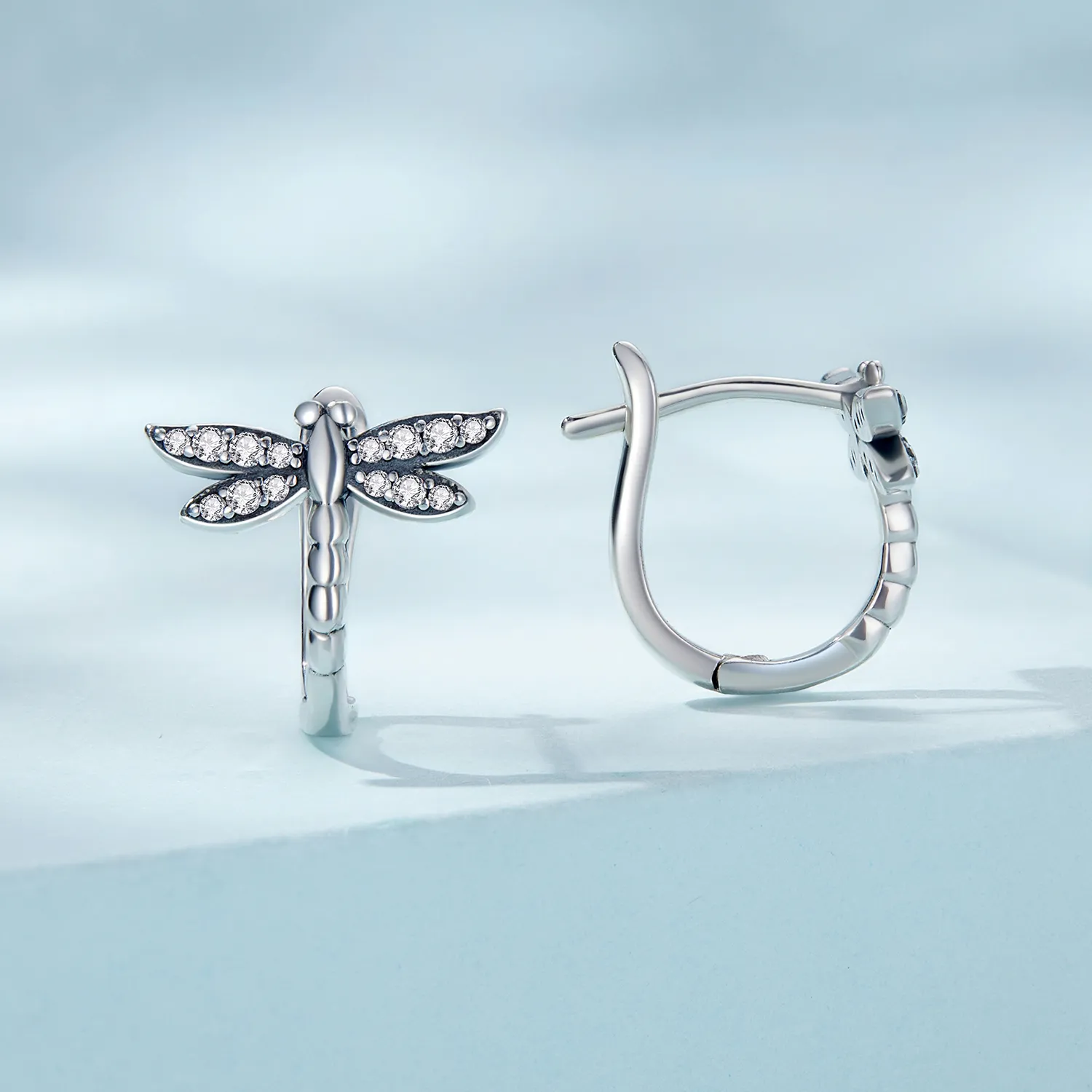 Pandora Style Dragonfly Hoop Earrings - SCE1511