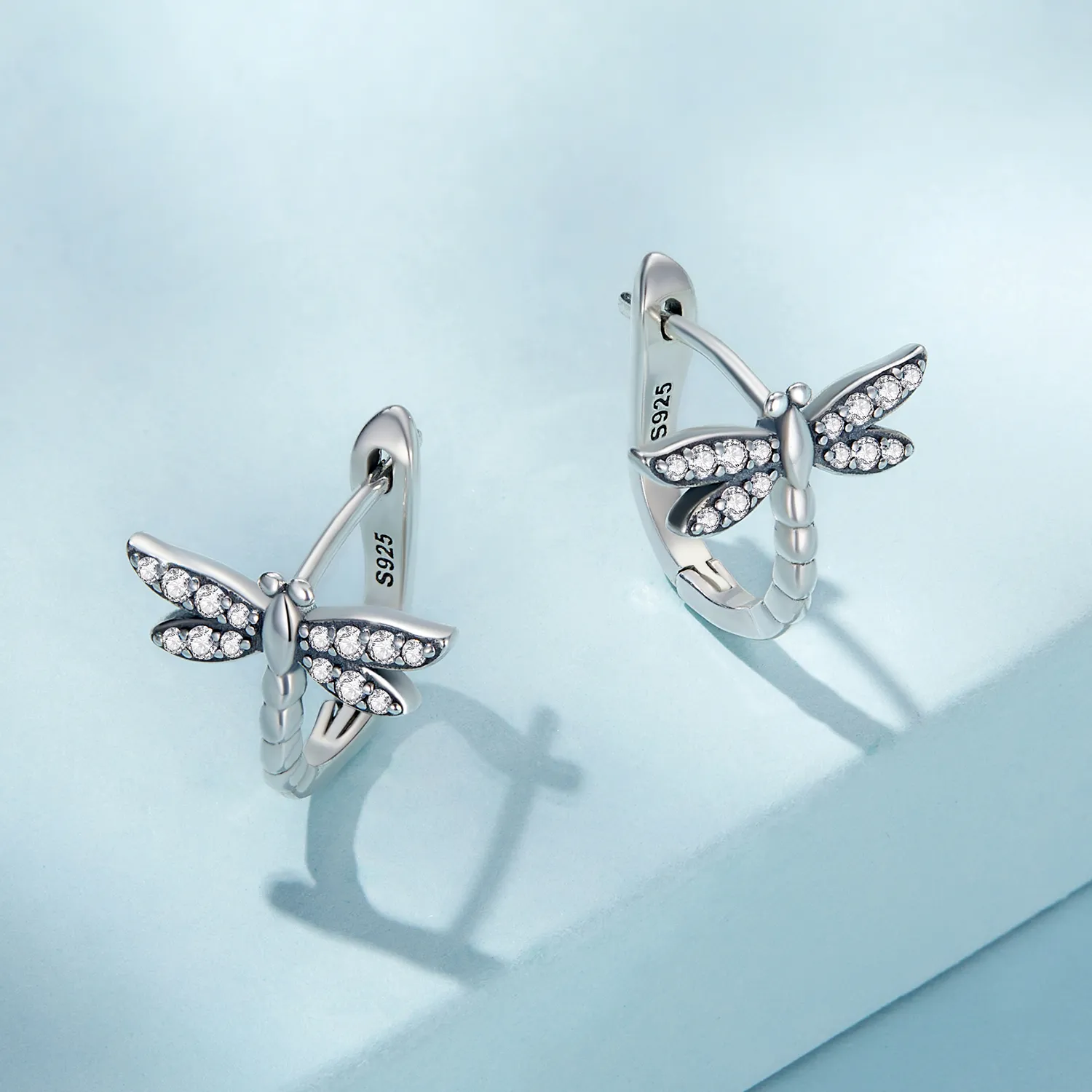 Pandora Style Dragonfly Hoop Earrings - SCE1511