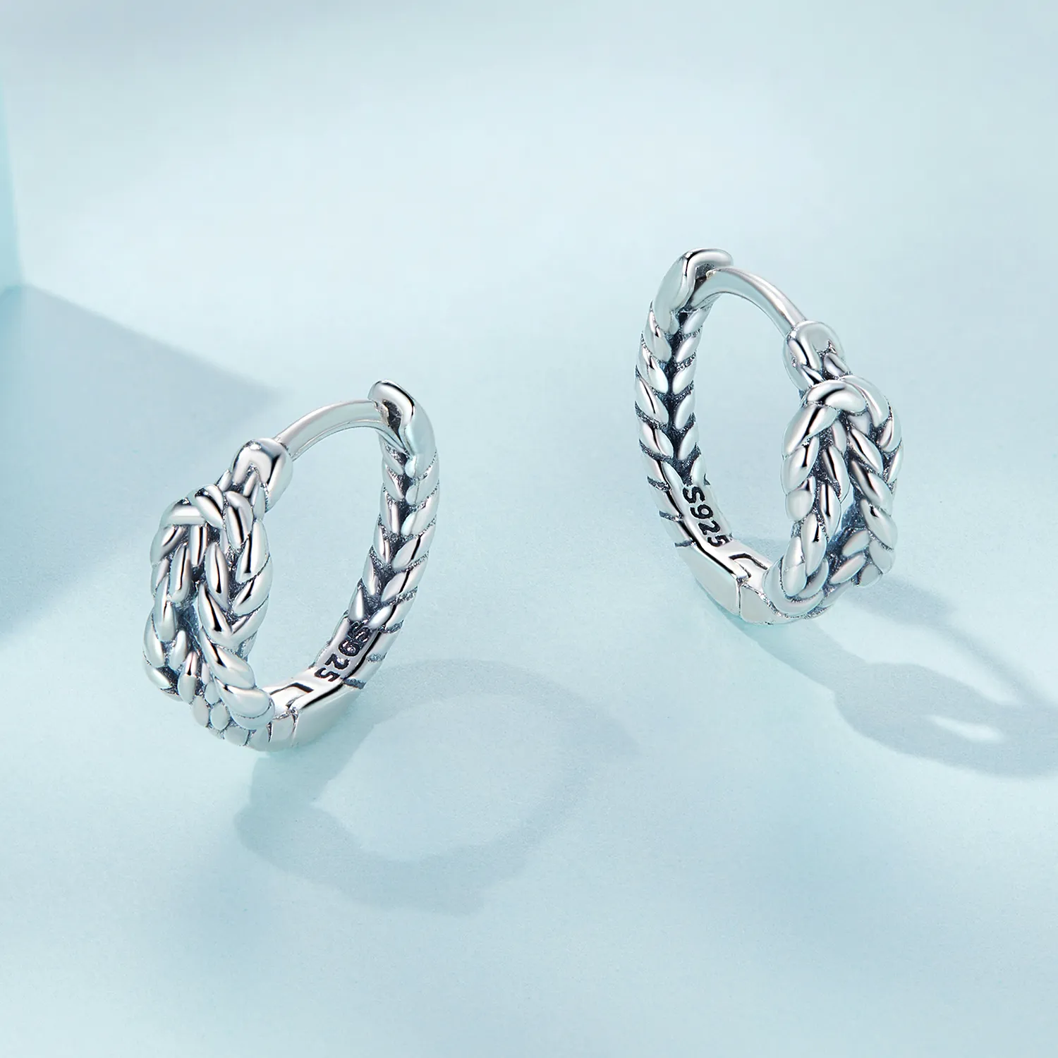 Pandora Style Knot Hoop Earrings - SCE1523