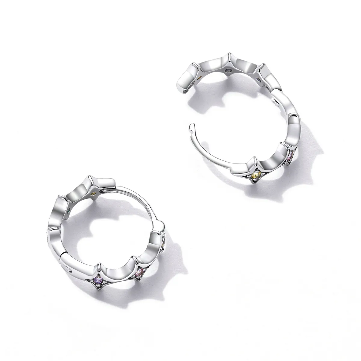 Pandora Style Mans Star Hoop Earrings - SCE1389