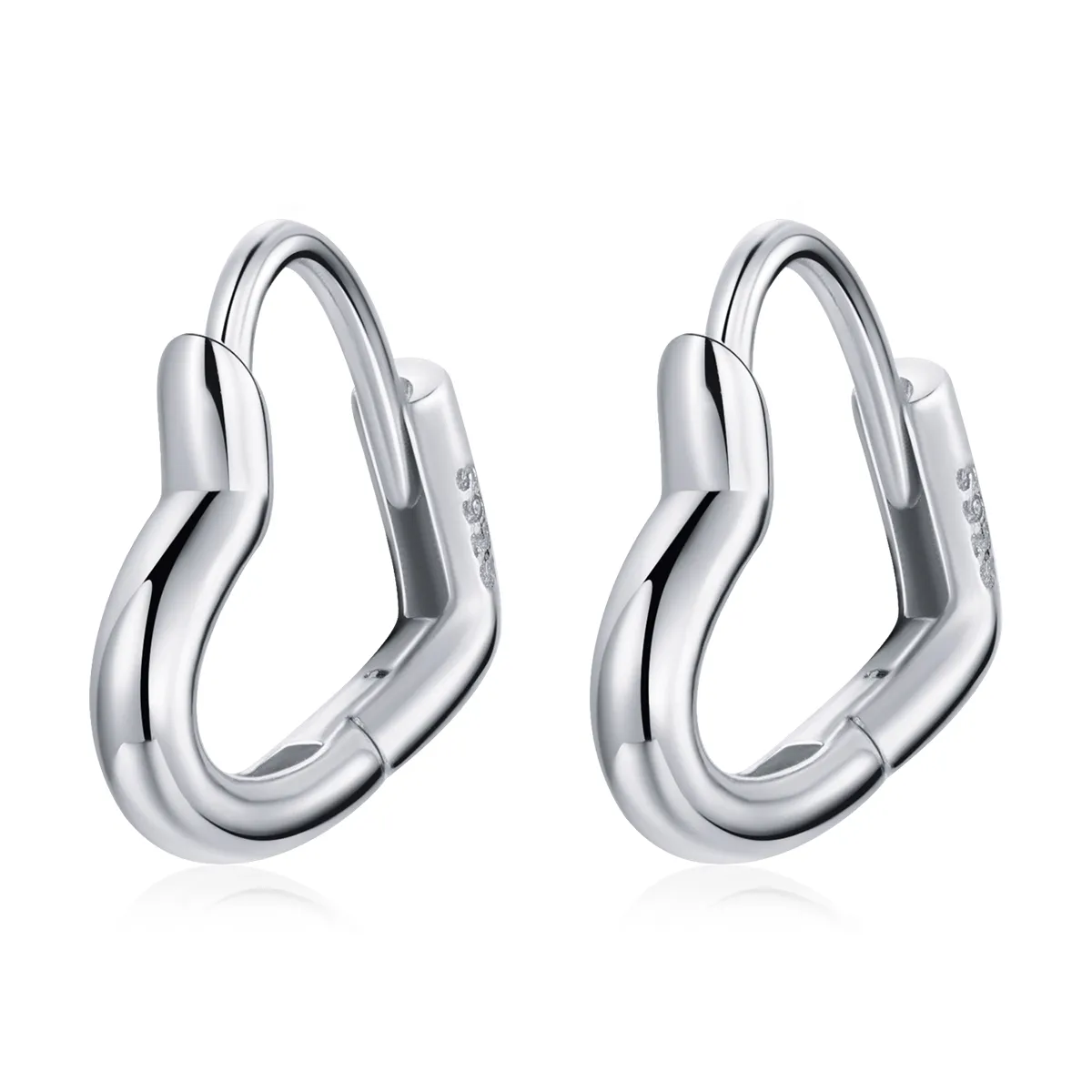 pandora style metal heart hoop earrings sce1174a