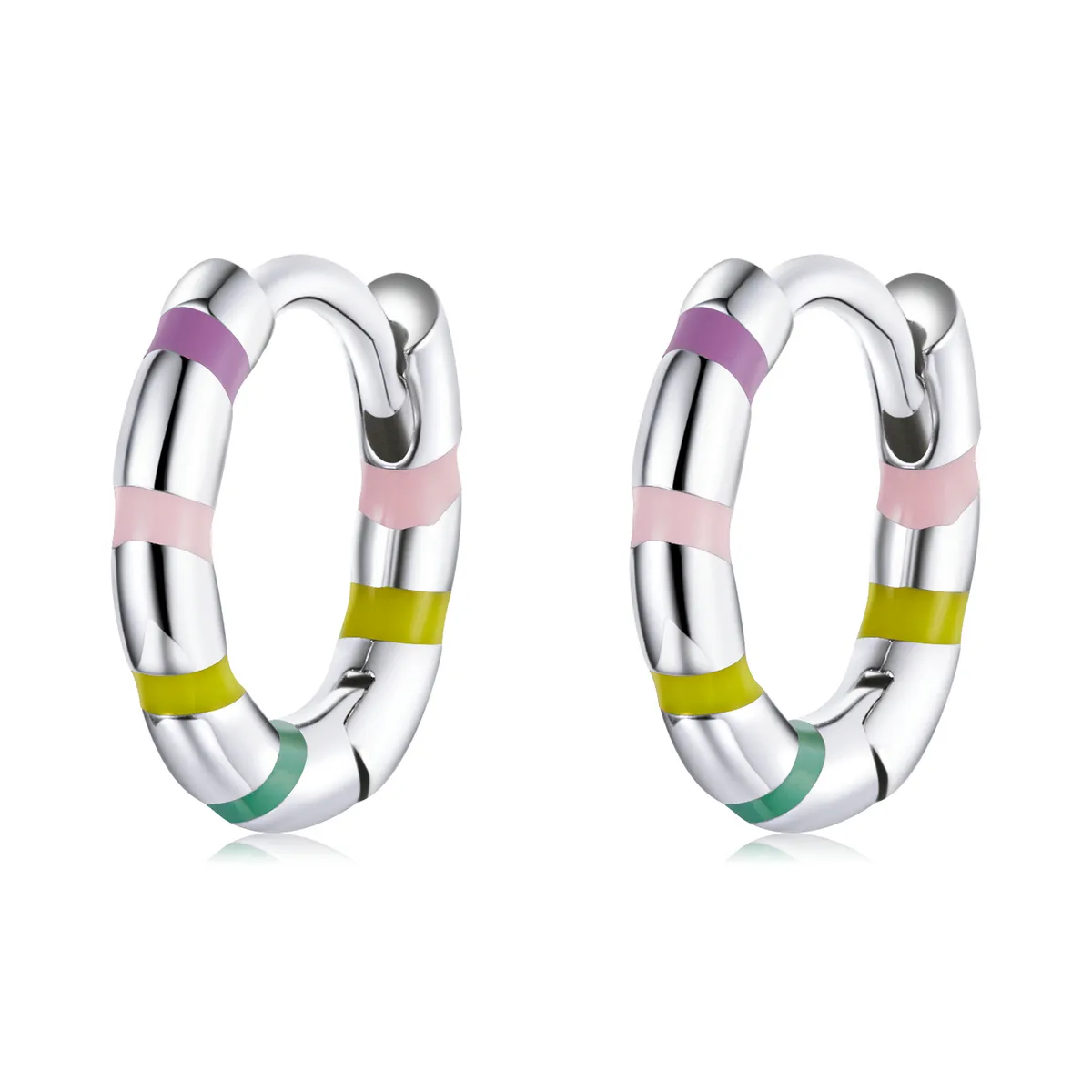 Pandora Style Mini Ribbon Hoop Earrings - SCE1284