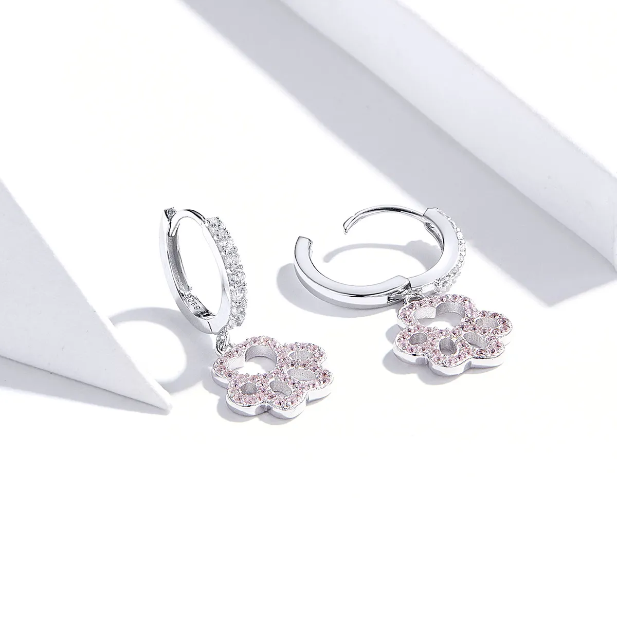 Pandora Style Pet Imprint Hoop Earrings - SCE771