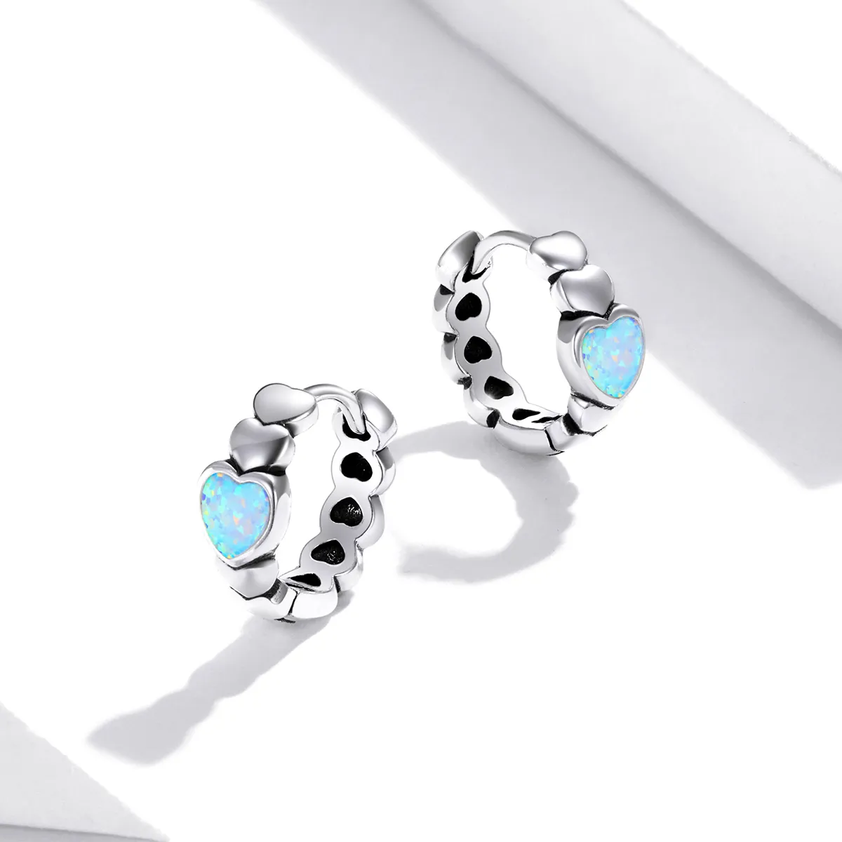 Pandora Style Rainbow Love Hoop Earrings - SCE1137