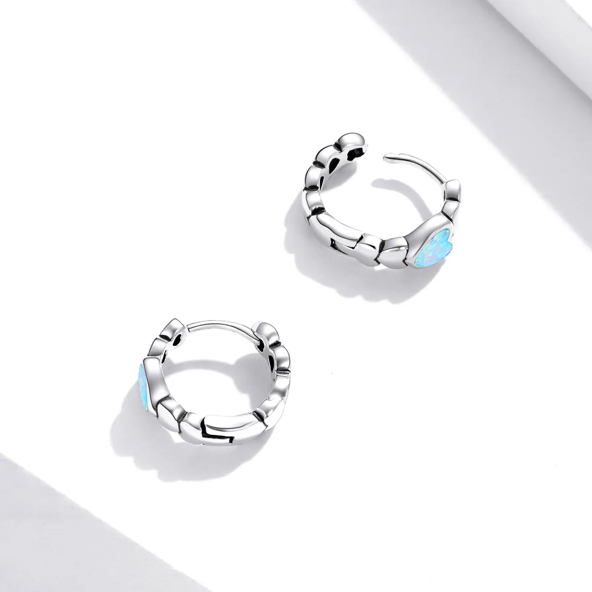 Pandora Style Rainbow Love Hoop Earrings - SCE1137