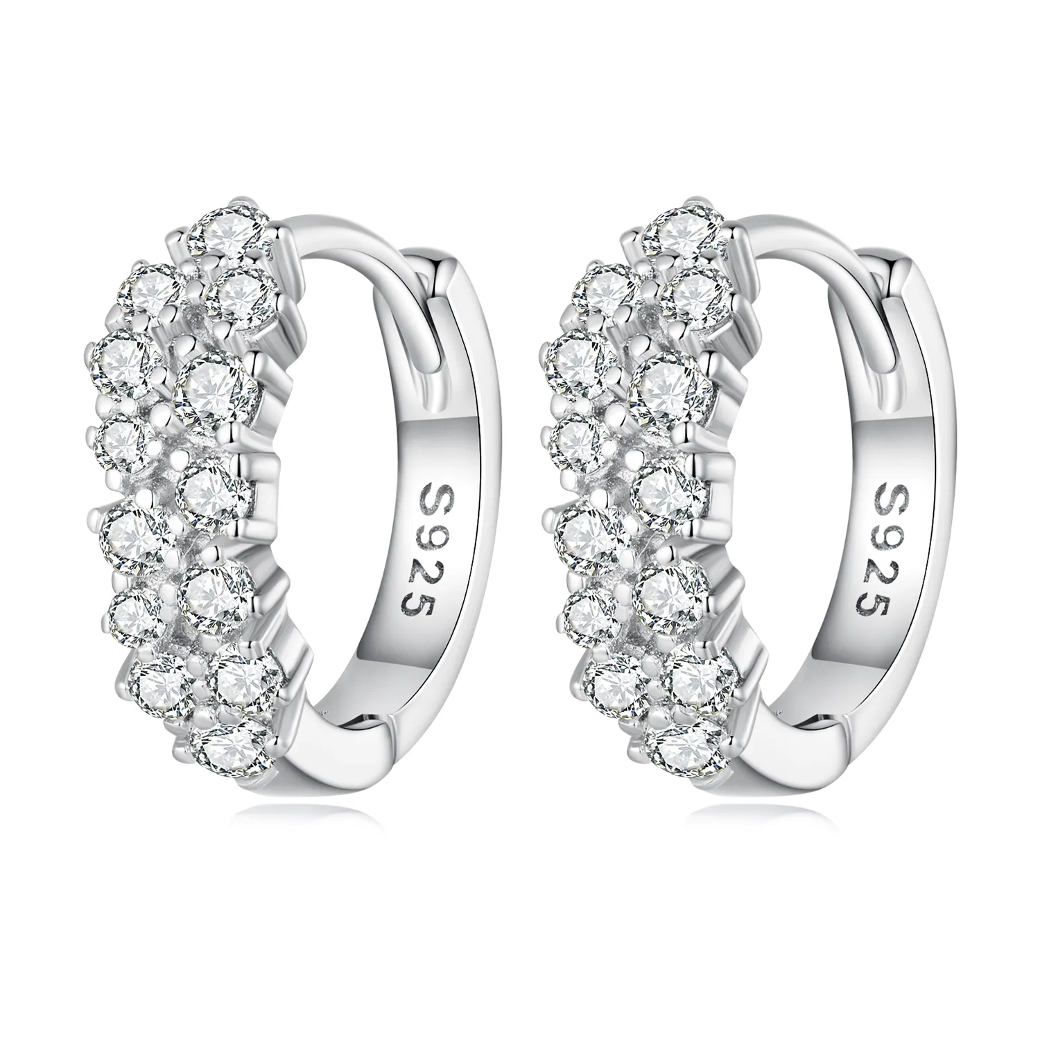 Pandora Style Refined Zircon Hoop Earrings - BSE730