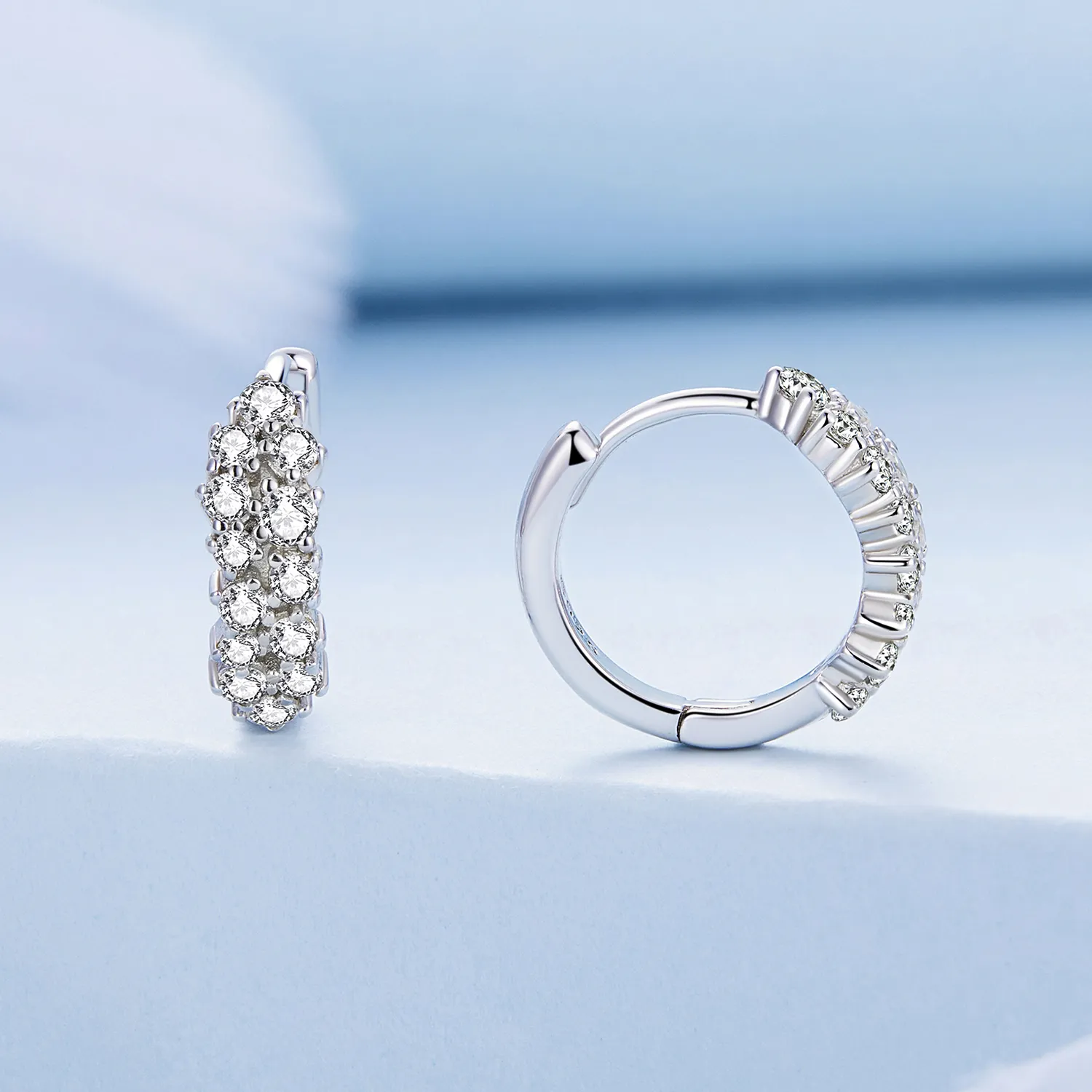 Pandora Style Refined Zircon Hoop Earrings - BSE730