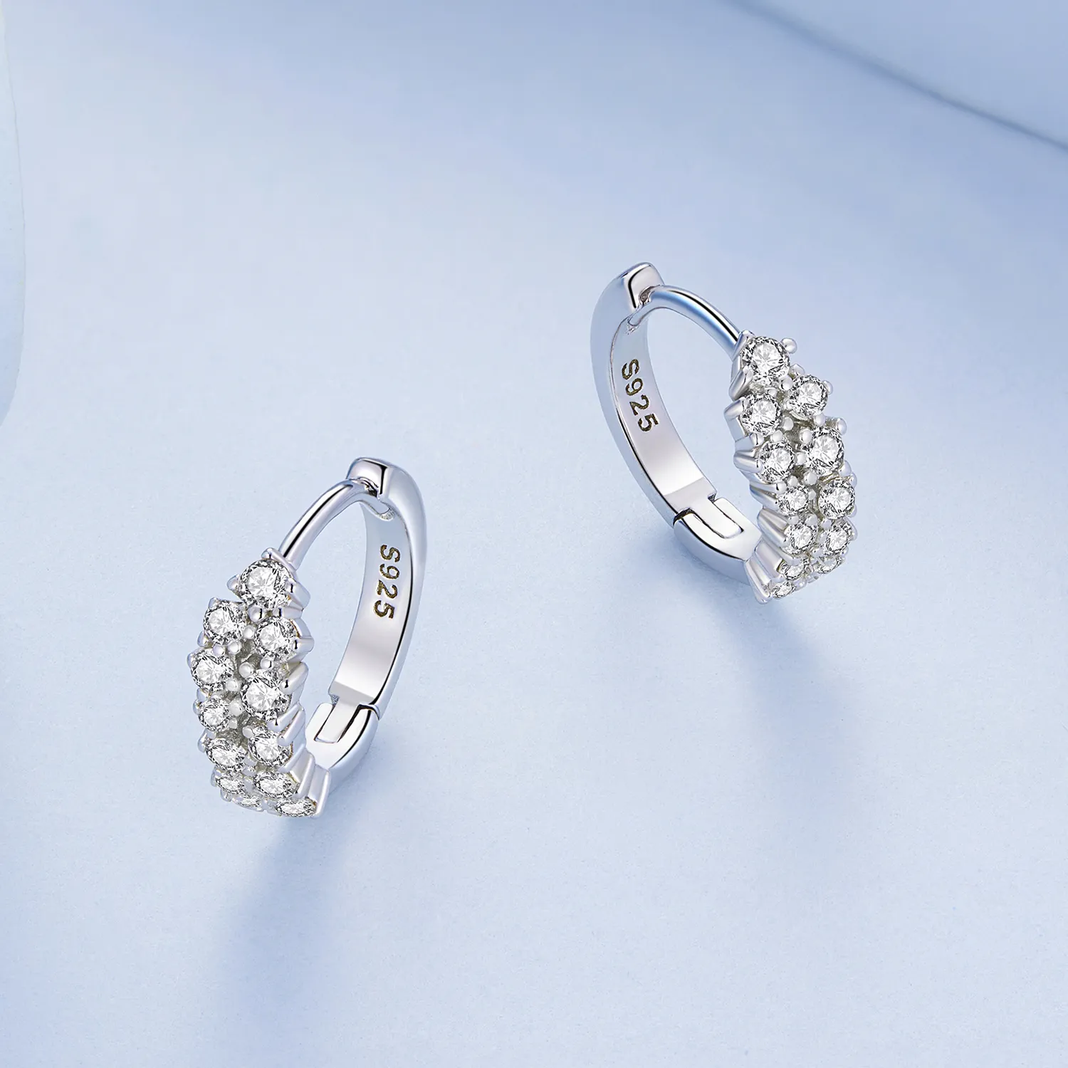 Pandora Style Refined Zircon Hoop Earrings - BSE730