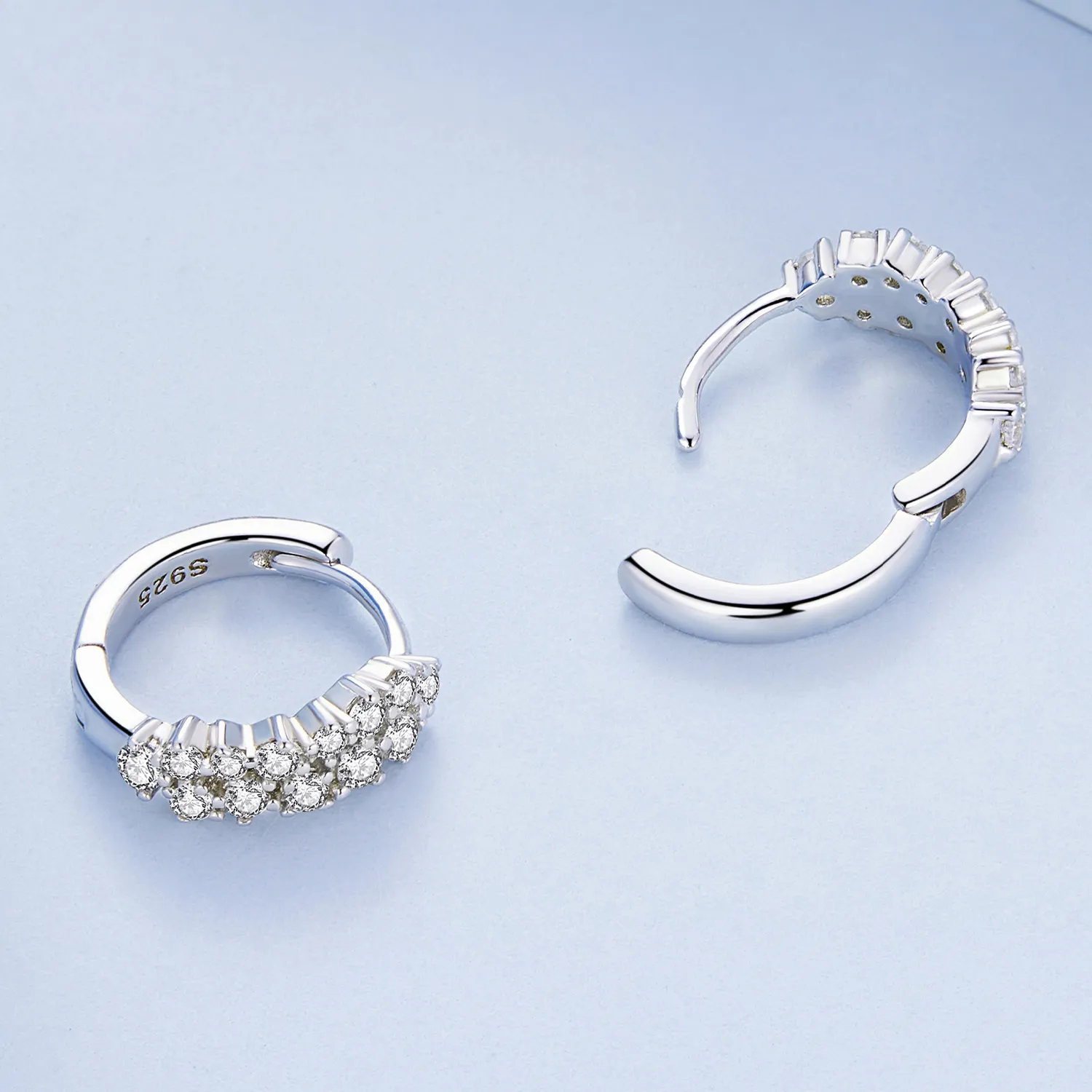 Pandora Style Refined Zircon Hoop Earrings - BSE730