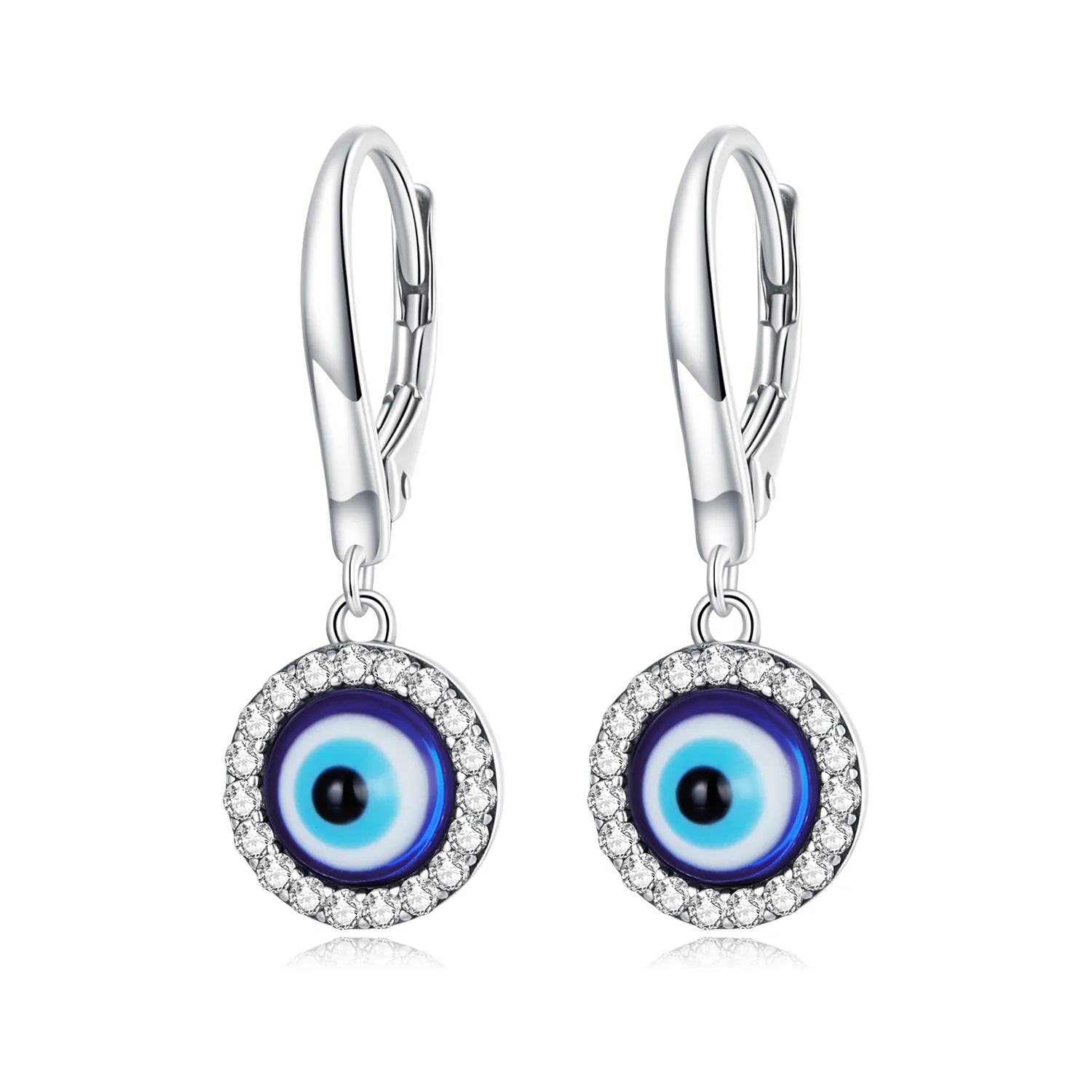 Pandora Style Resin Devil Eye Hoop Earrings - BSE638