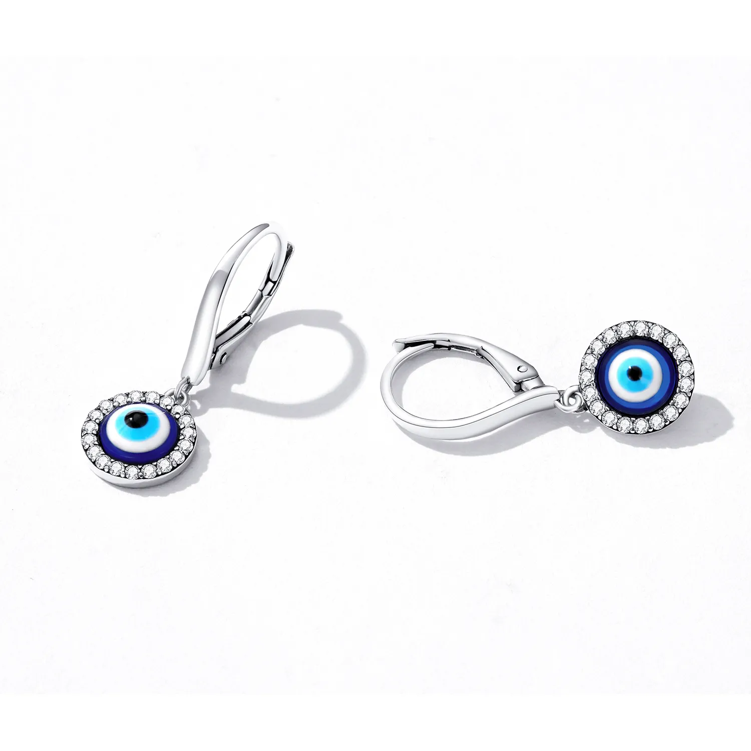 Pandora Style Resin Devil Eye Hoop Earrings - BSE638