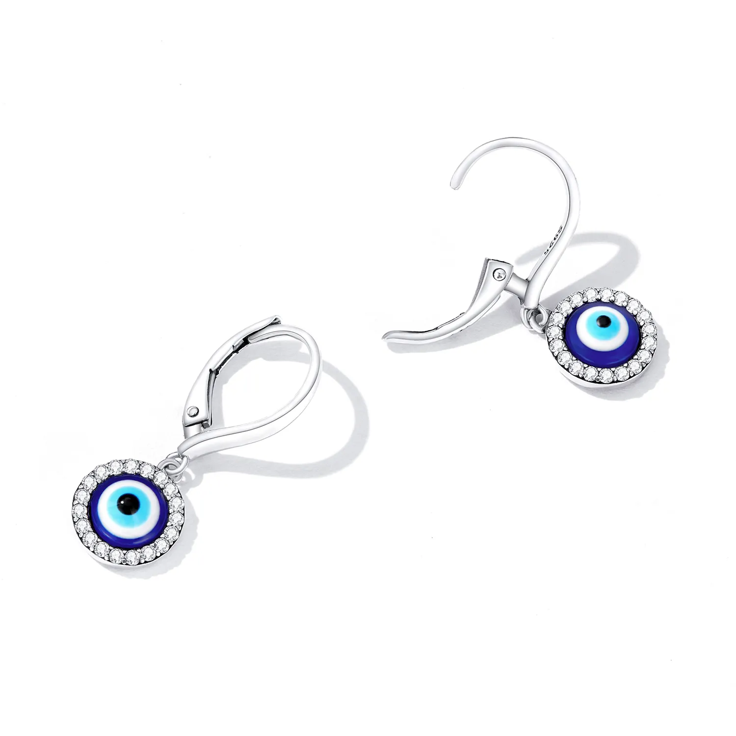 Pandora Style Resin Devil Eye Hoop Earrings - BSE638