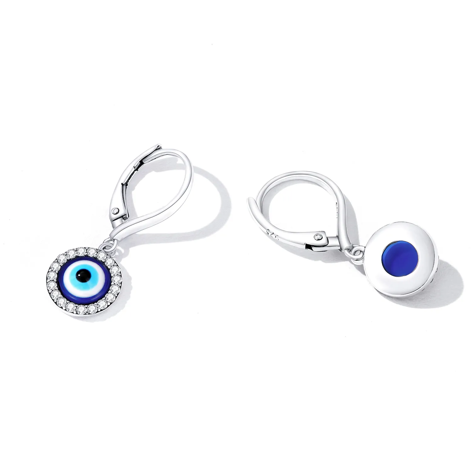 Pandora Style Resin Devil Eye Hoop Earrings - BSE638