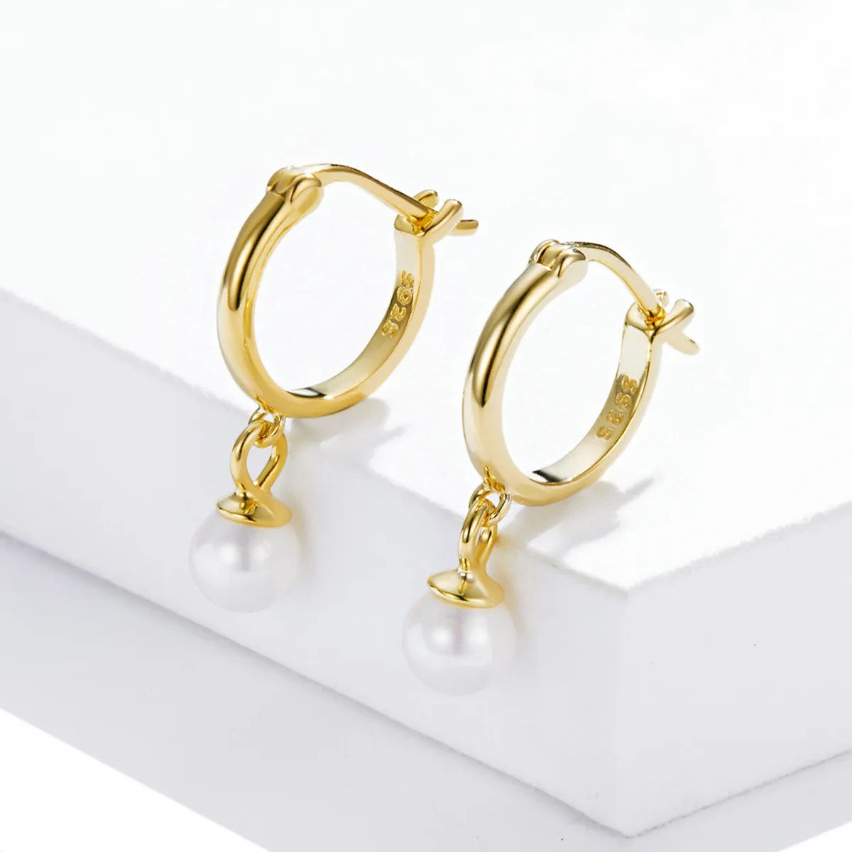 Pandora Style Shell Beads Hoop Earrings - SCE1257