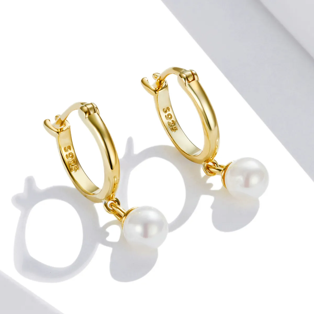 Pandora Style Shell Beads Hoop Earrings - SCE1257