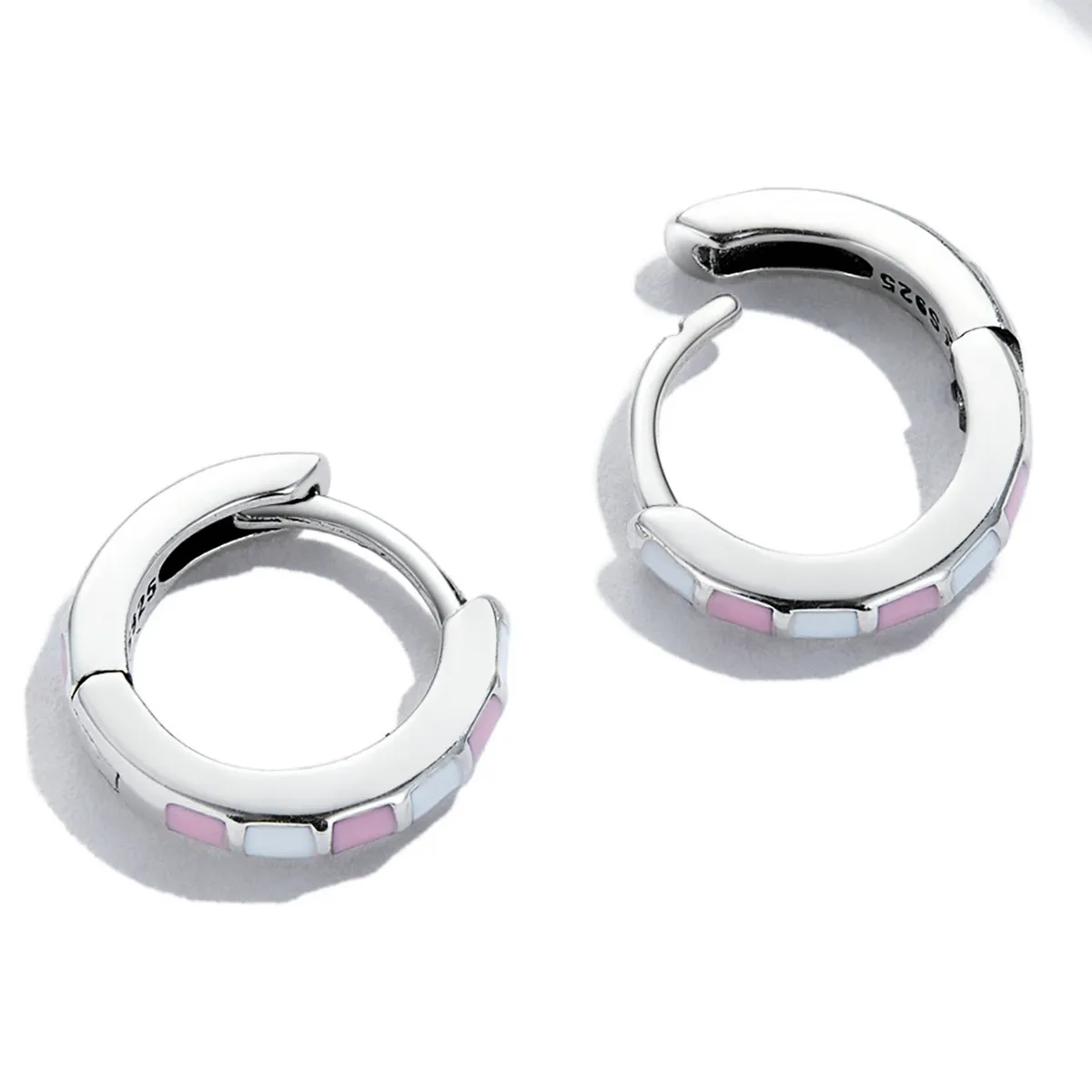 Pandora Style Simple Grid Hoop Earrings - SCE1372