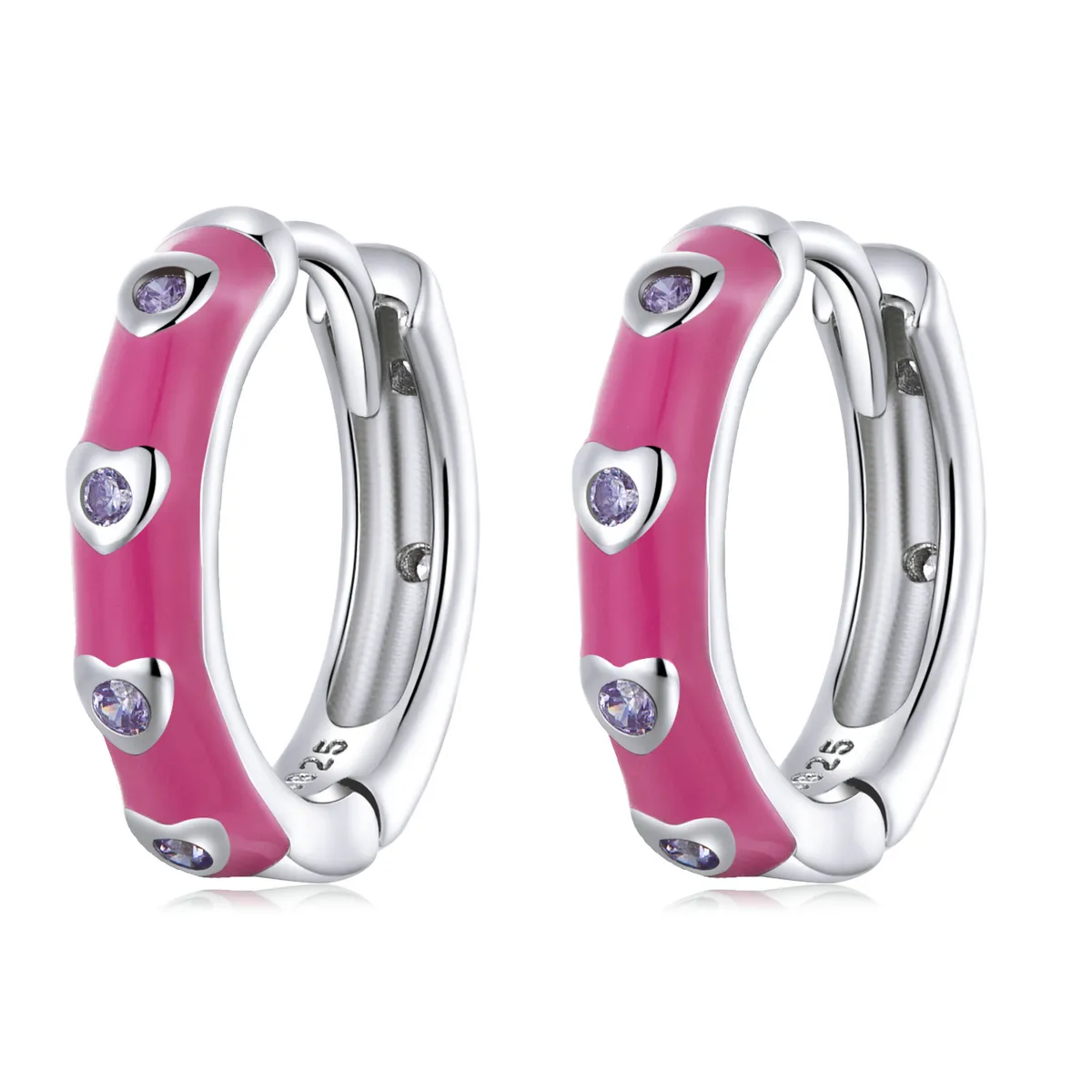 Pandora Style Simple Love Hoop Earrings - BSE595