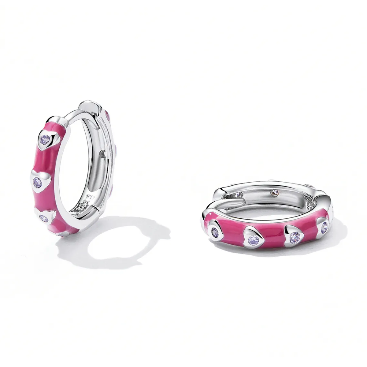 Pandora Style Simple Love Hoop Earrings - BSE595