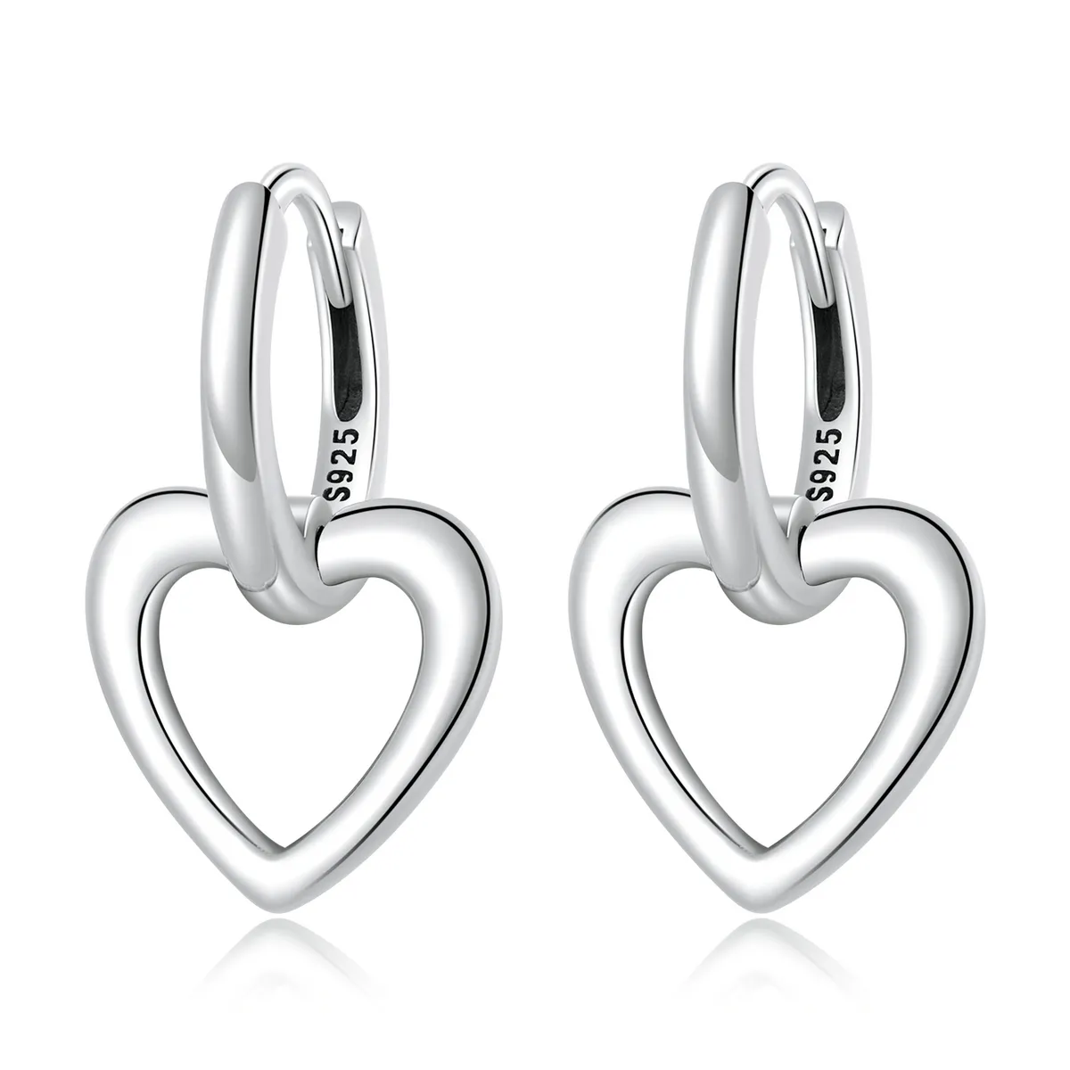 Pandora Style Simple Love Hoop Earrings - SCE1394