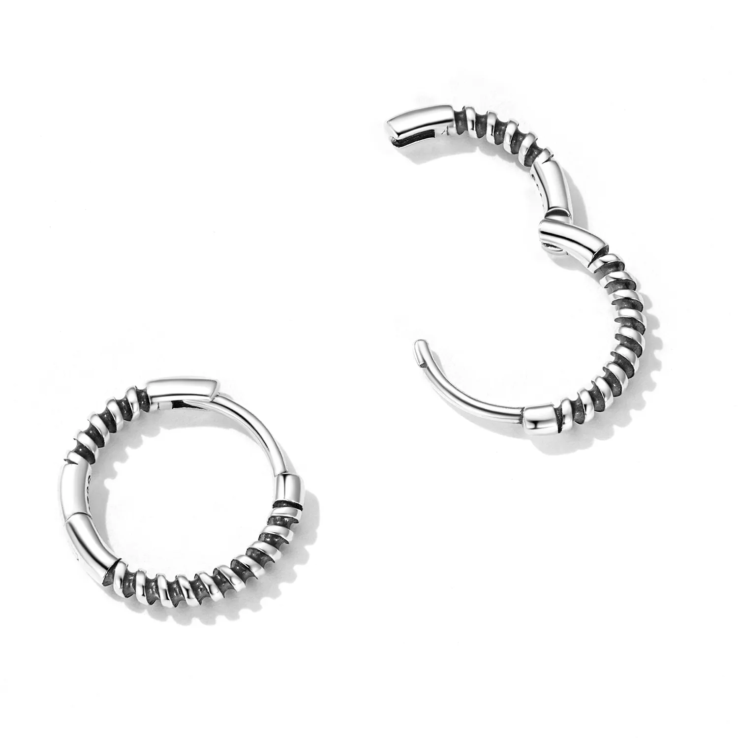 Pandora Style Simple Thread Hoop Earrings - SCE1423