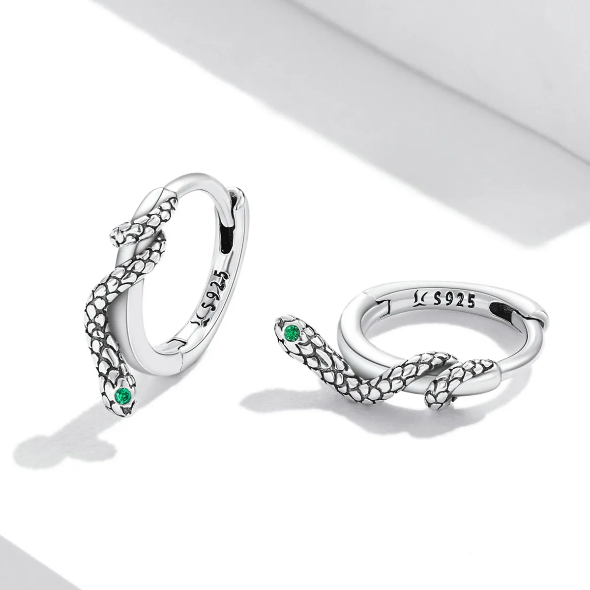 Pandora Style Spirit Snake Hoop Earrings - SCE1357