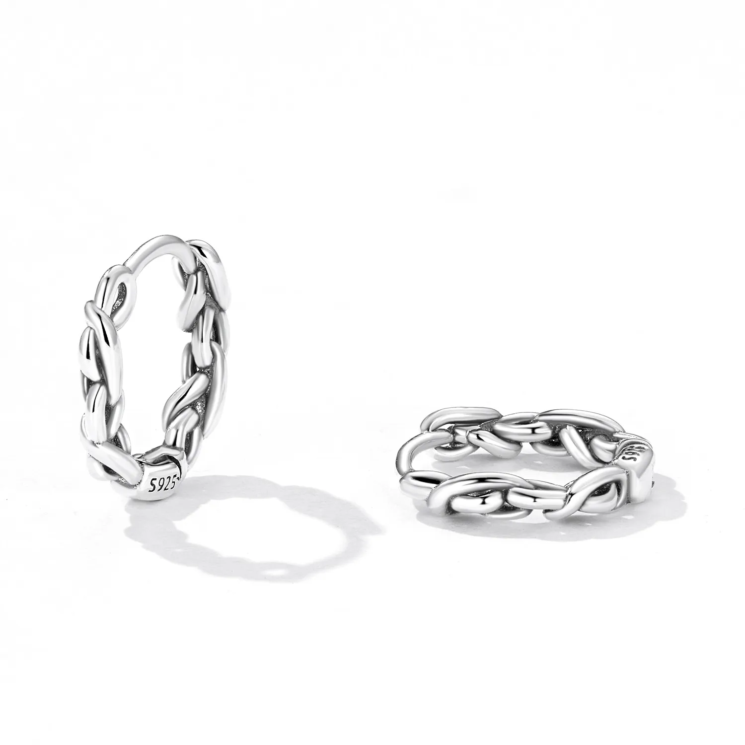 Pandora Style Twisted Rope Hoop Earrings - SCE1432