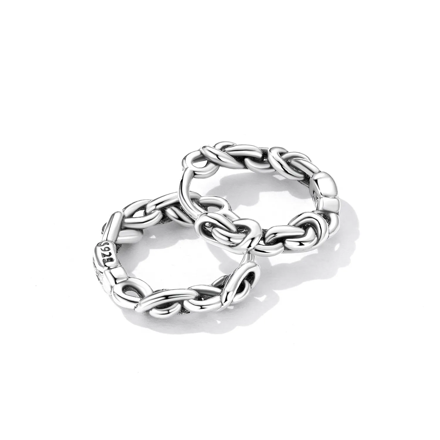 Pandora Style Twisted Rope Hoop Earrings - SCE1432