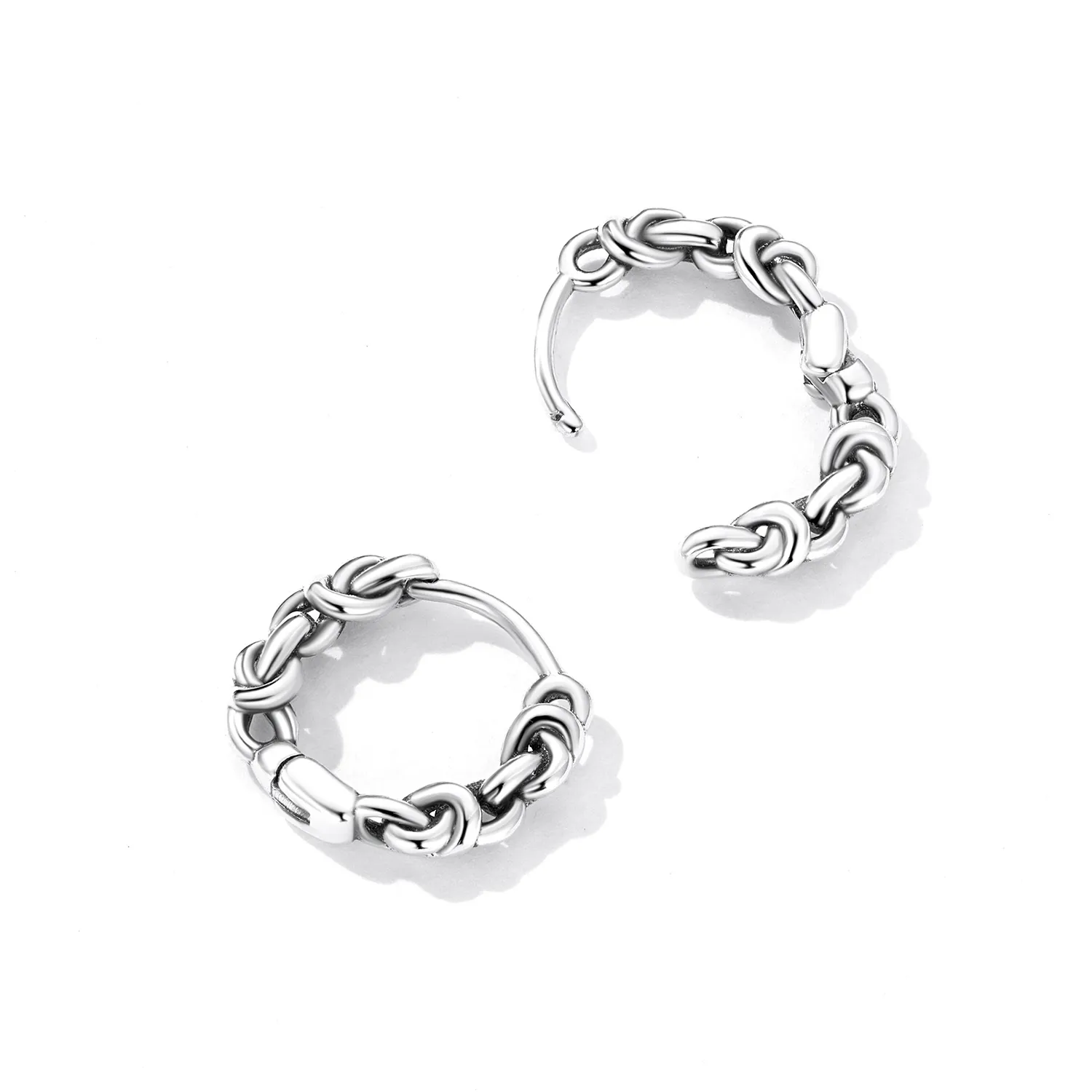 Pandora Style Twisted Rope Hoop Earrings - SCE1432