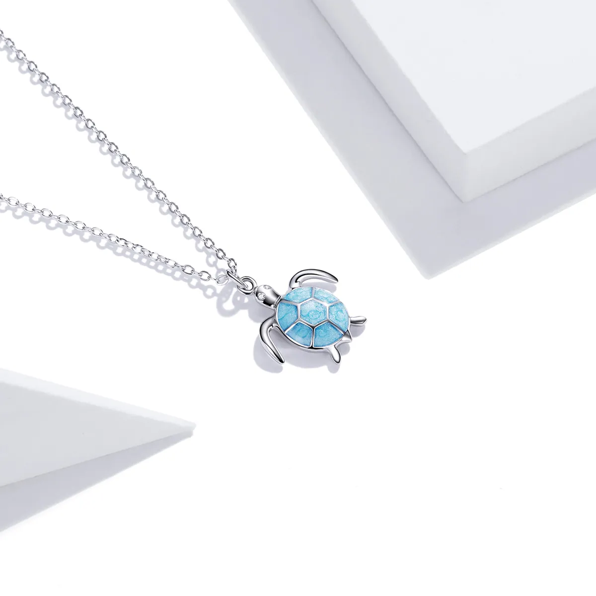 Pandora Style Blue Turtle Necklace - SCN446