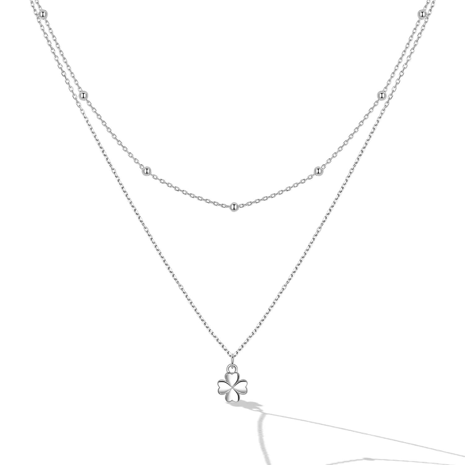 Pandora Style Double Clover Necklace - SCN481