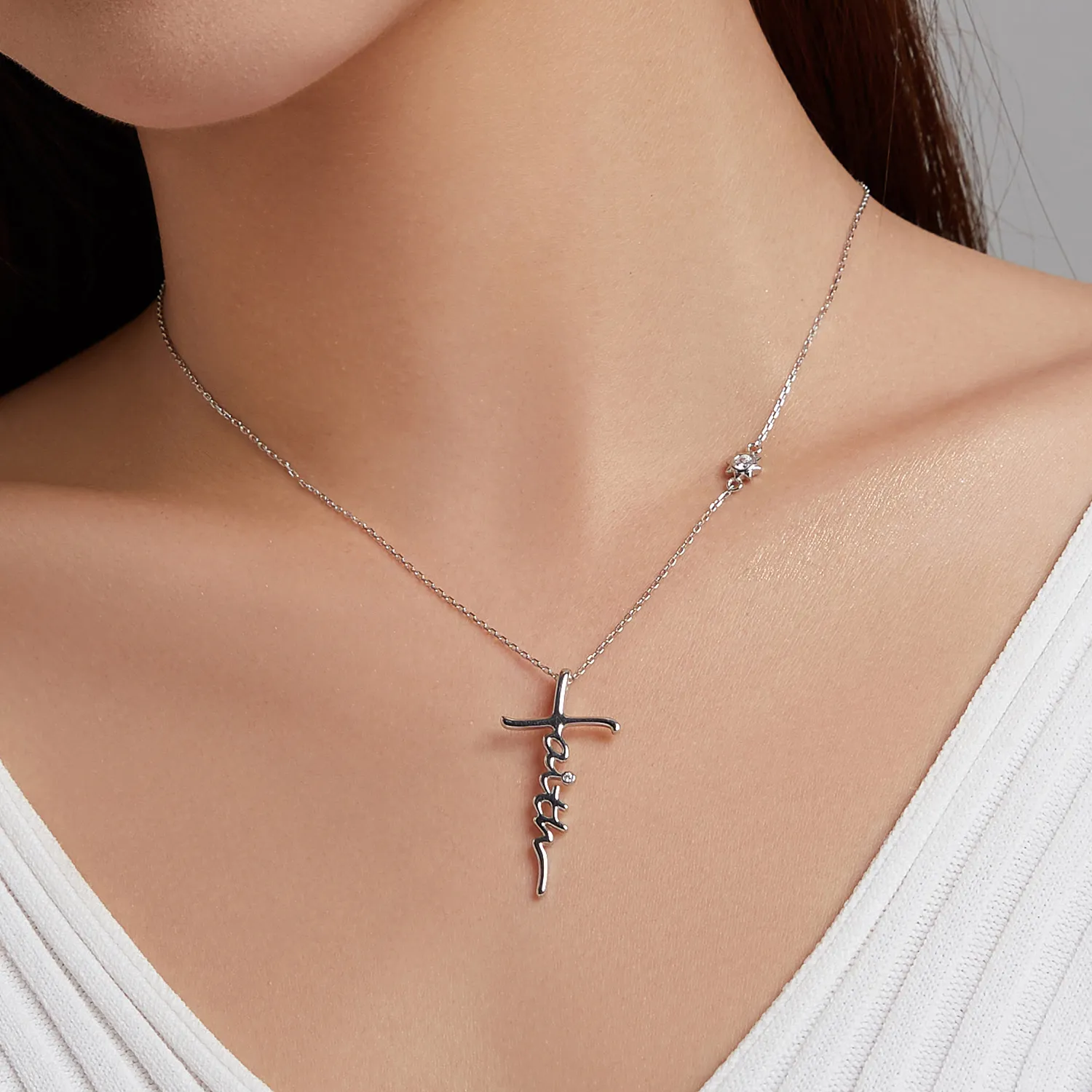 Pandora Style Faith of The Cross Necklace - BSN231