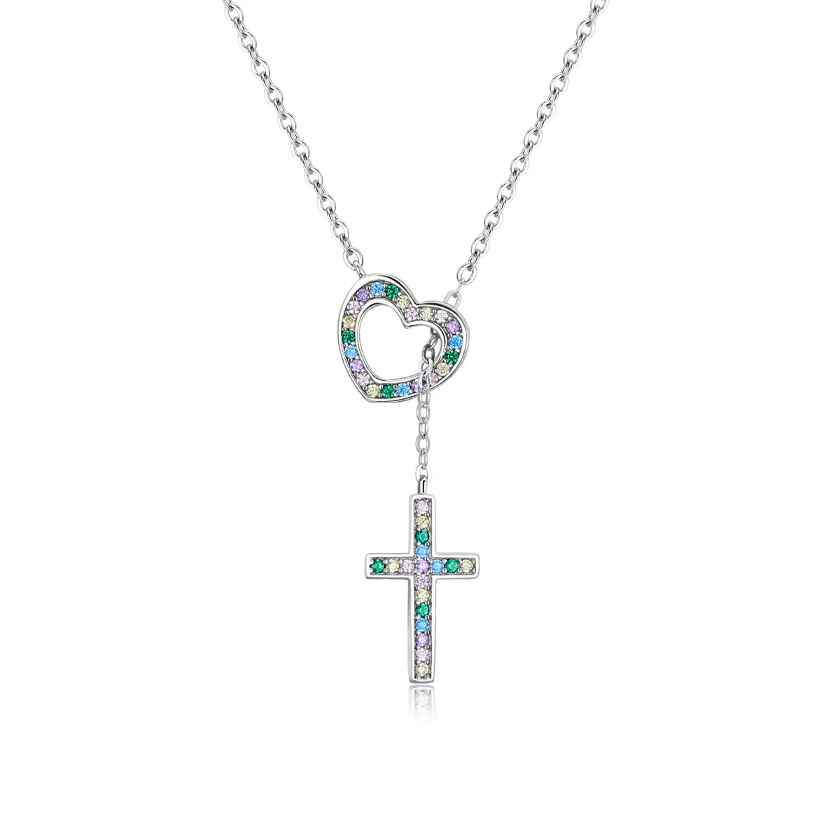 Pandora Style Love Cross Necklace - BSN244