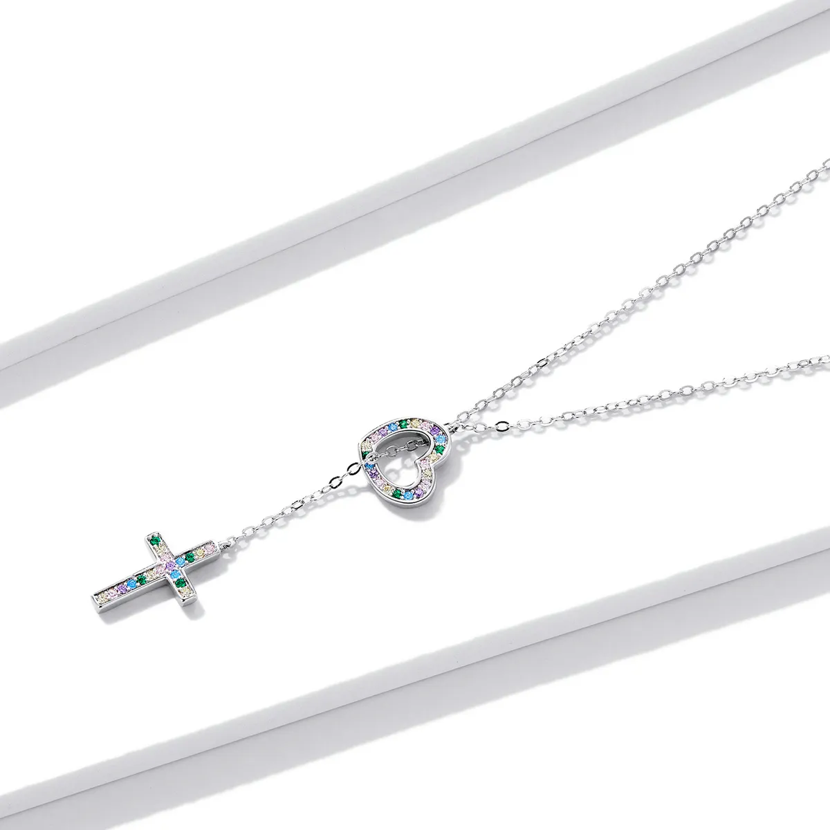 Pandora Style Love Cross Necklace - BSN244