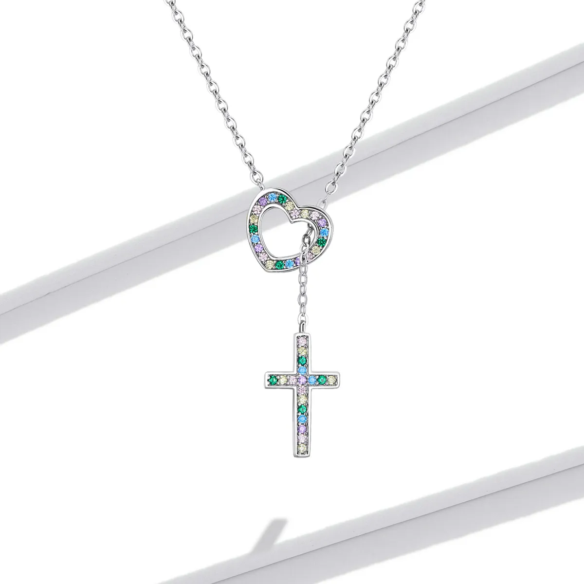 Pandora Style Love Cross Necklace - BSN244