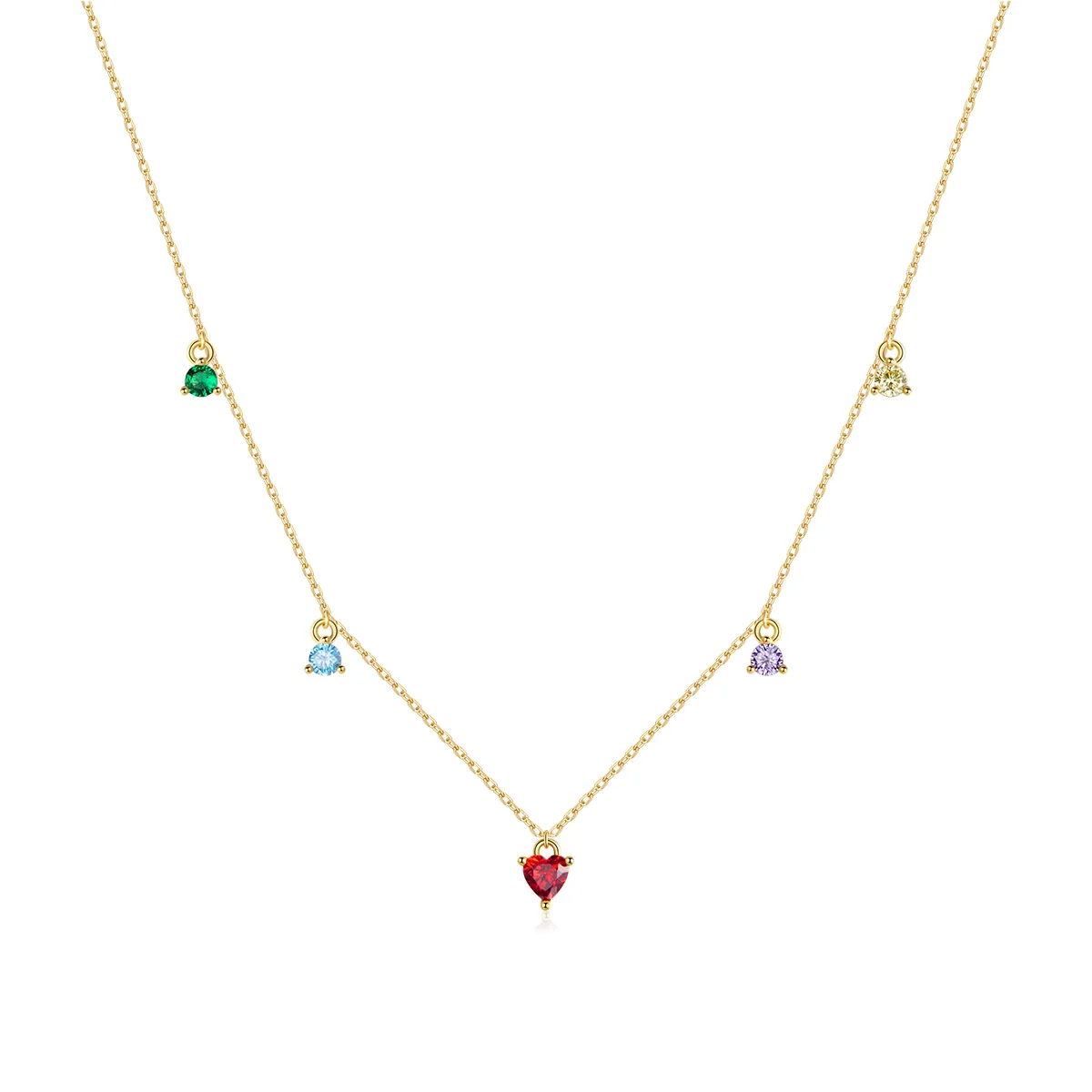 pandora style multicolored zircon necklace bsn234