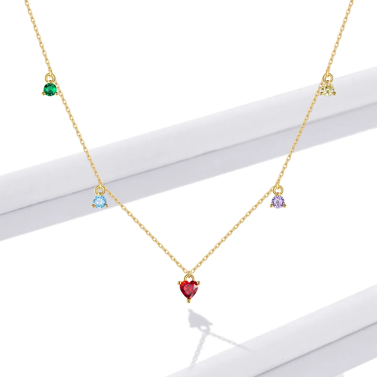 Pandora Style Multicolored Zircon Necklace - BSN234