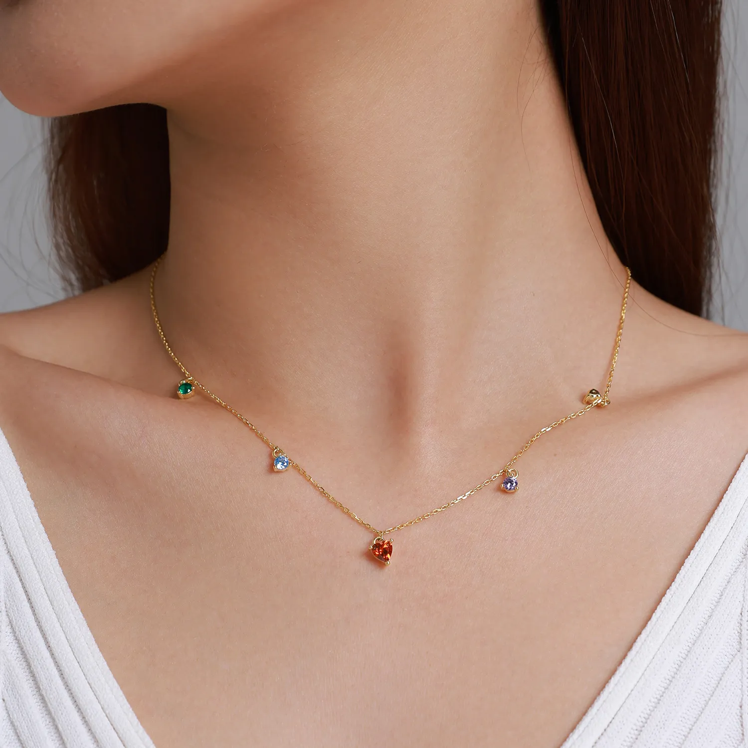 Pandora Style Multicolored Zircon Necklace - BSN234