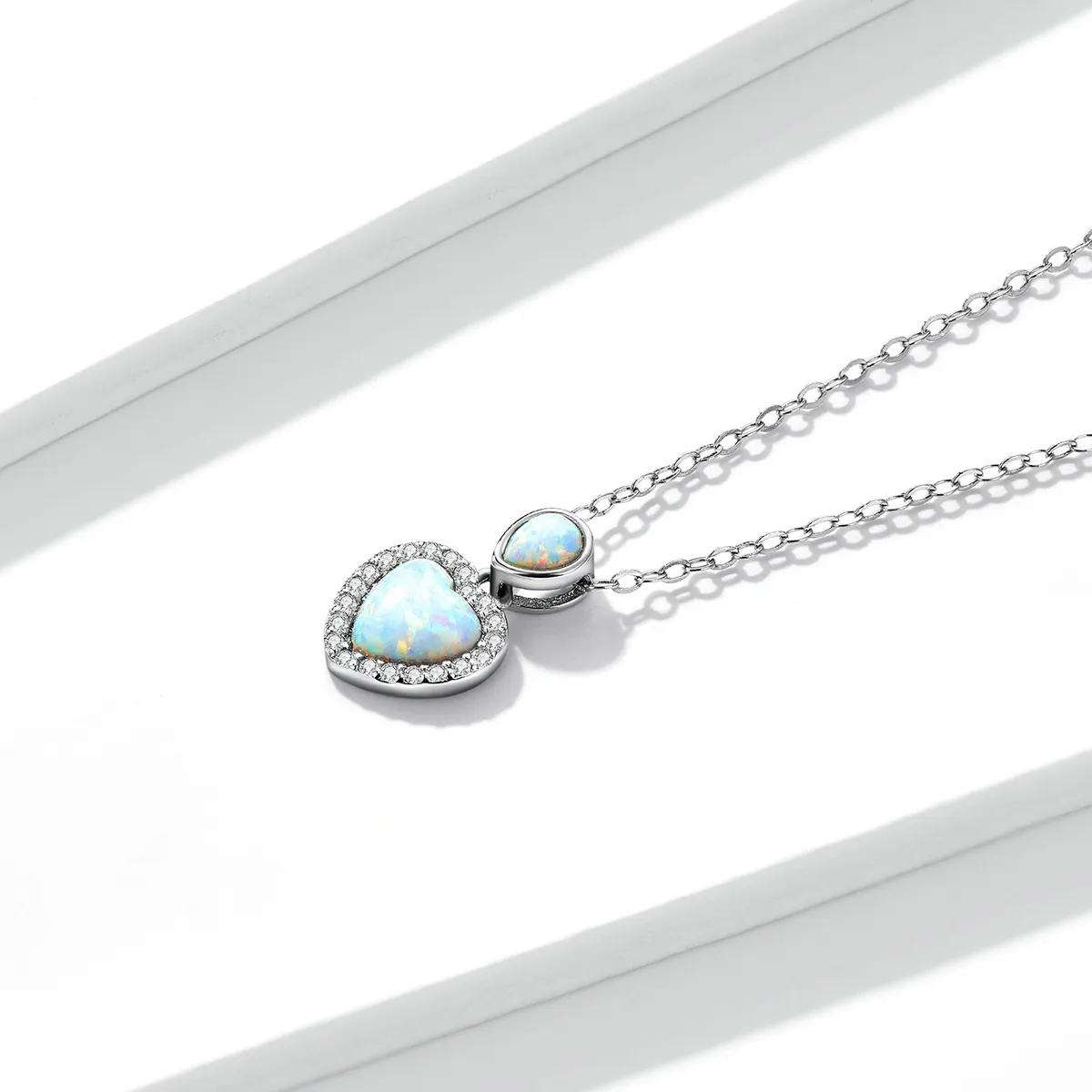 Pandora Style Opal Love Necklace - BSN243