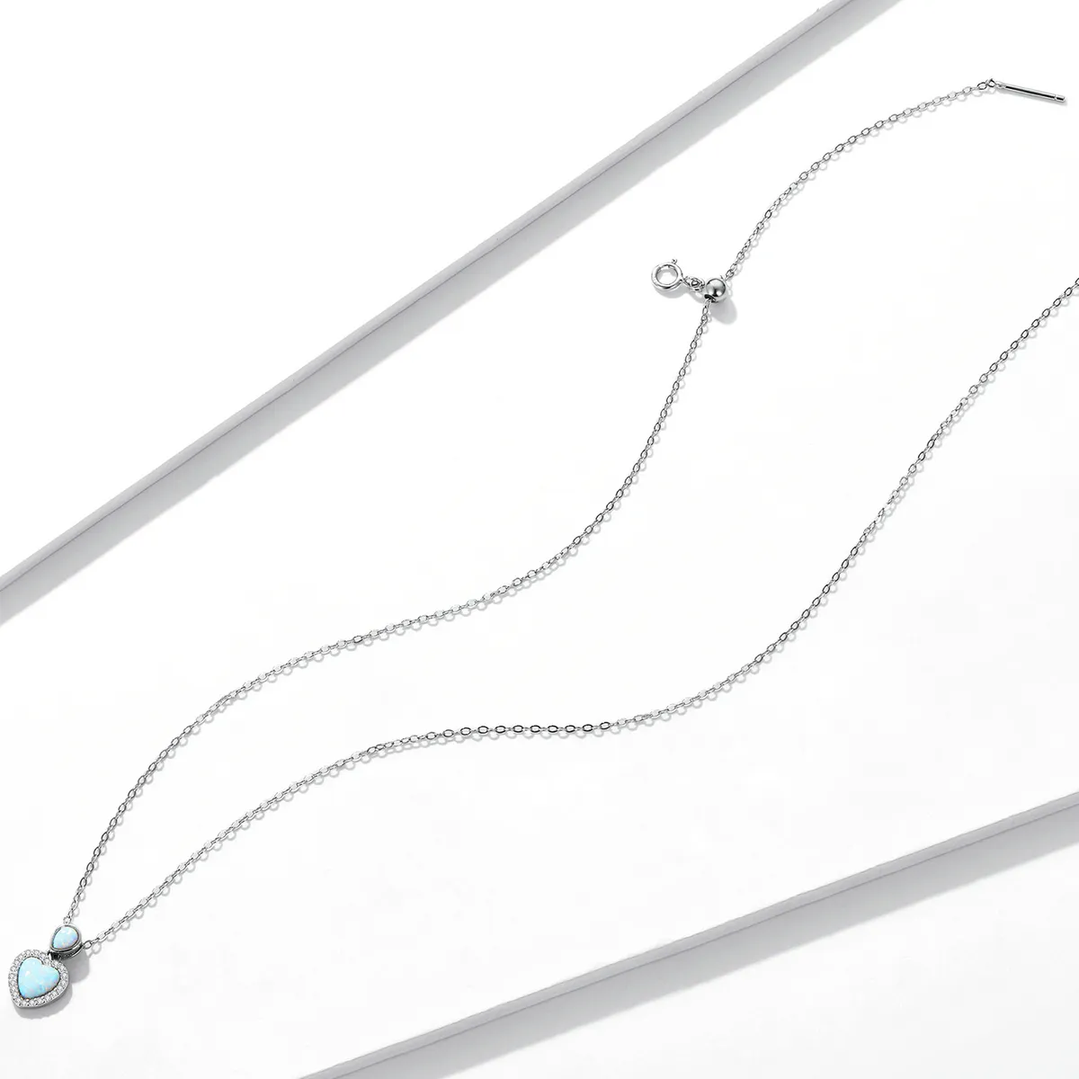 Pandora Style Opal Love Necklace - BSN243