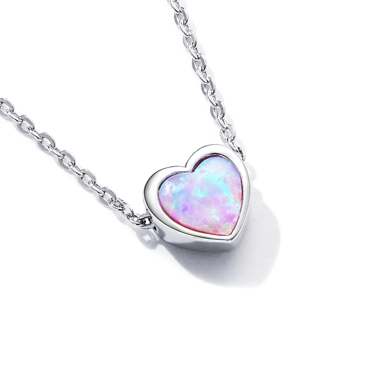 Pandora Style Opal Love Necklace - SCN471