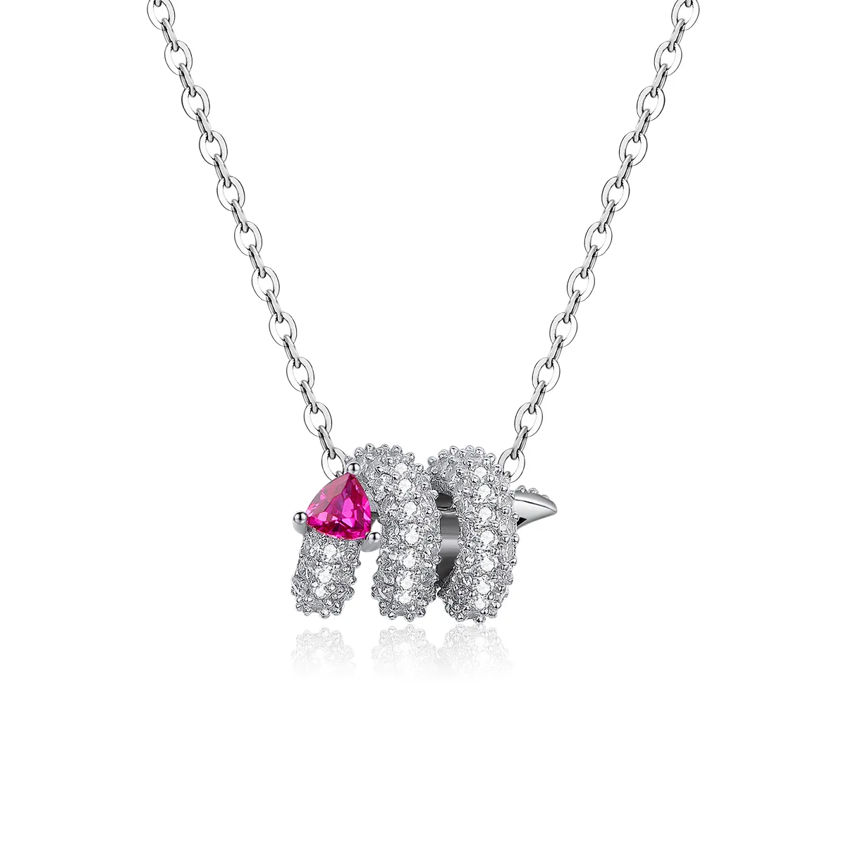 Pandora Style Romantic Snake Heart Necklace - BSN150