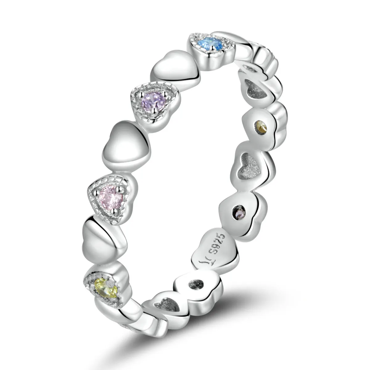 pandora style band of hearts ring scr140