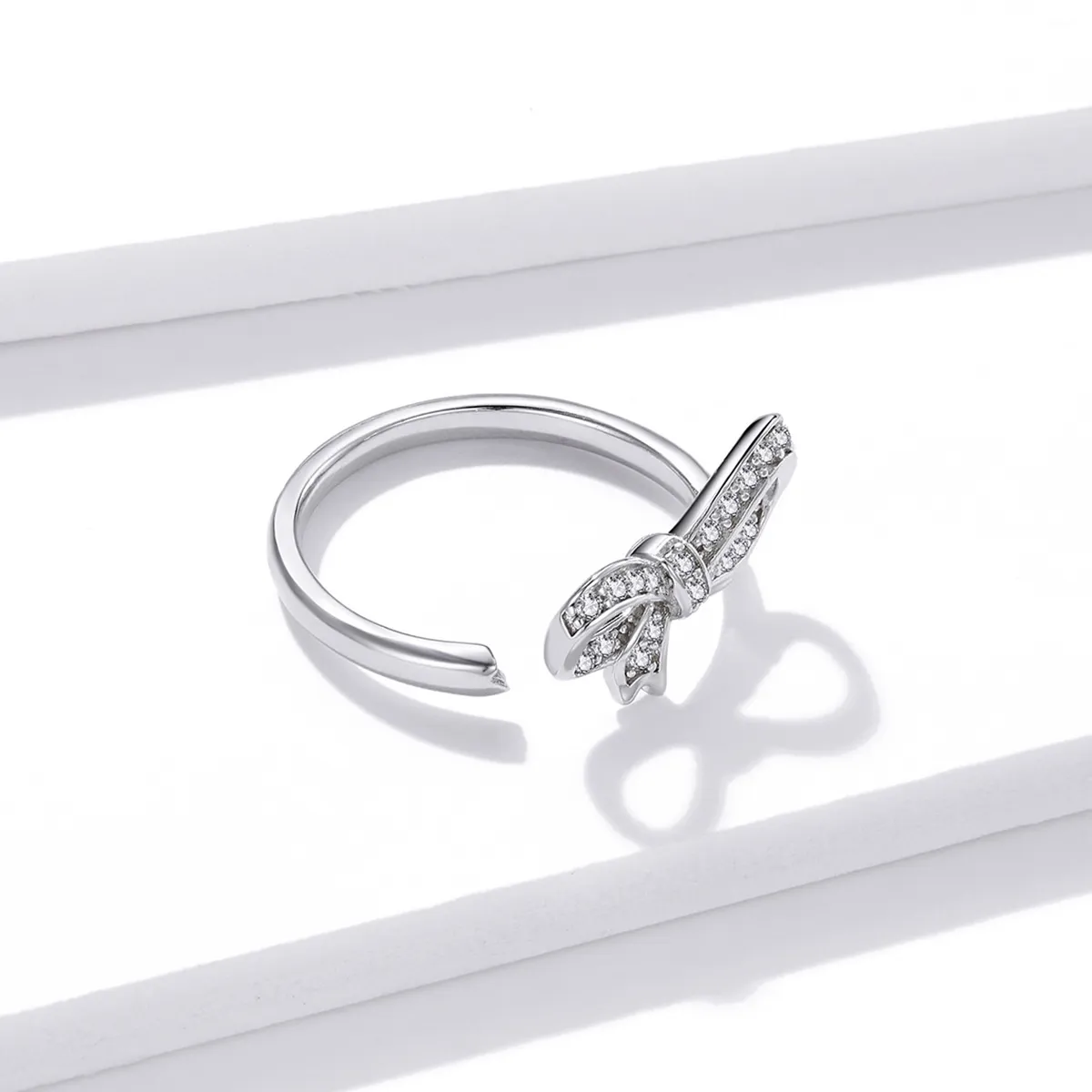 Pandora Style Bow Ribbon Open Ring - BSR158