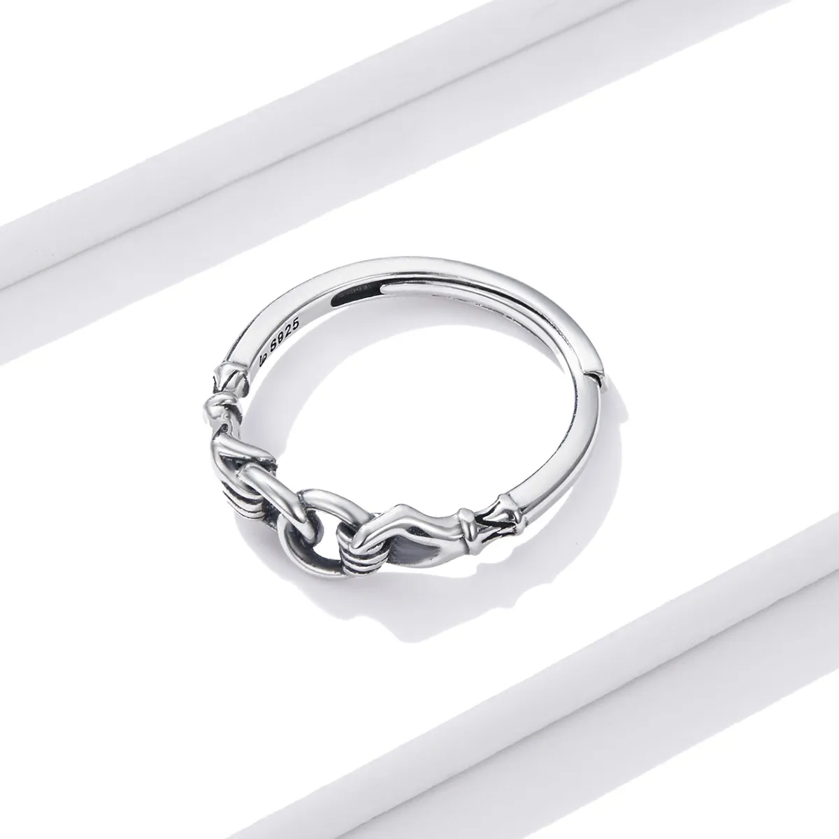 Pandora Style Chain of Hands Ring - BSR183