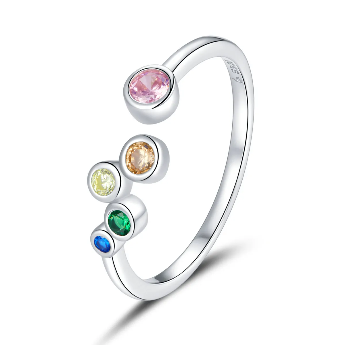 Pandora Style Colorful Bubbles Open Ring - BSR149