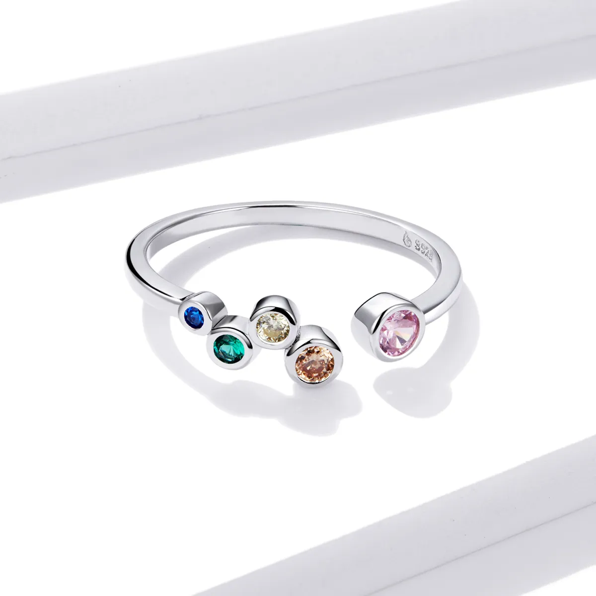 Pandora Style Colorful Bubbles Open Ring - BSR149